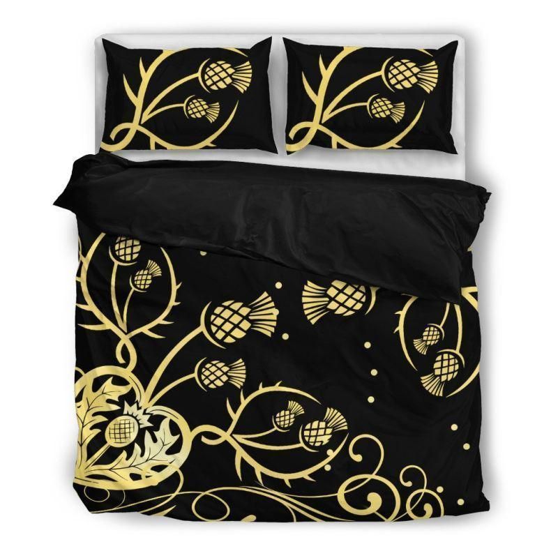 Scotland Thistle Black Bedding Set