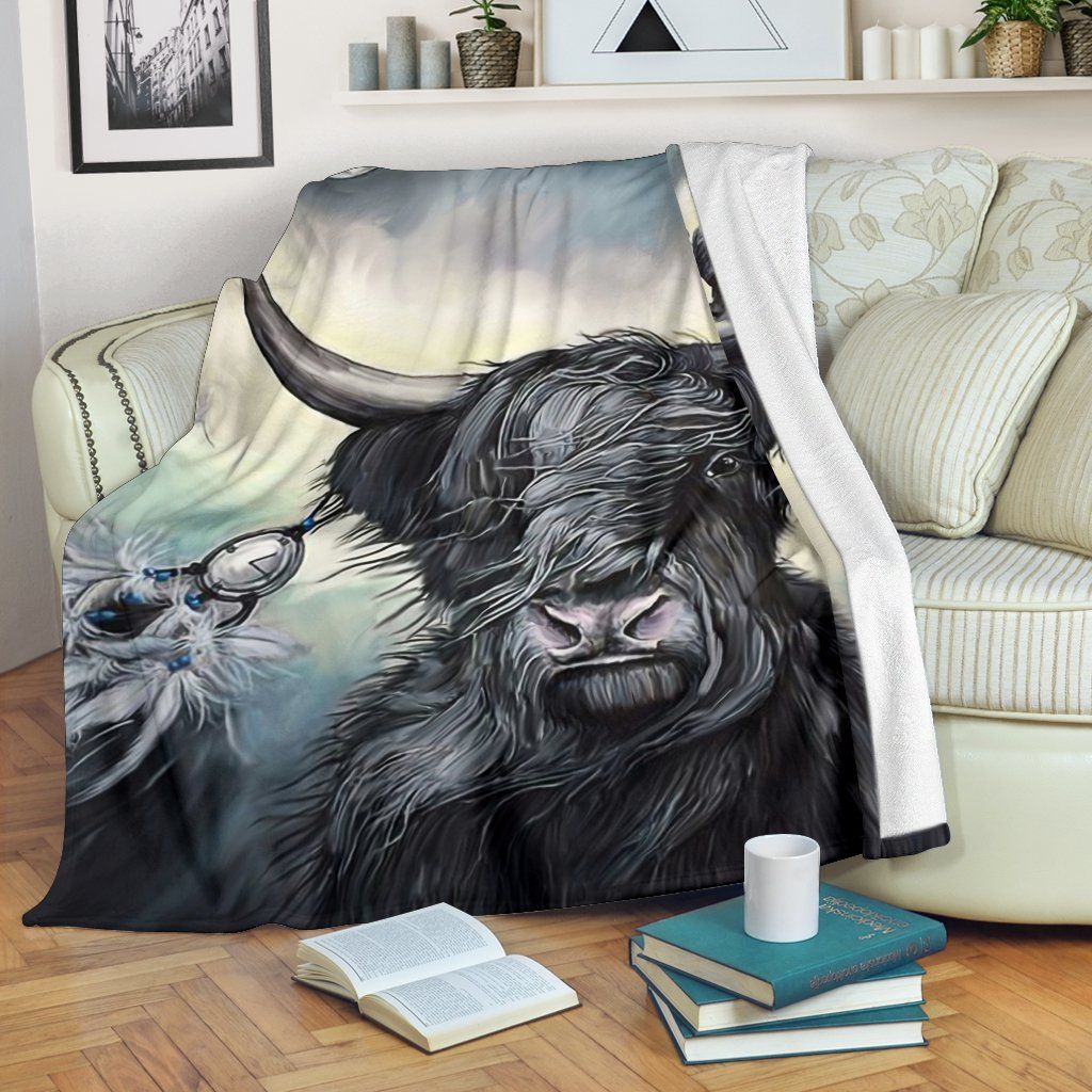 Scottish Highland Cow Sherpa Fleece Blanket
