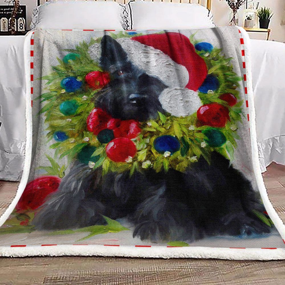 Scottish Terrier Dog Sherpa Fleece Blanket