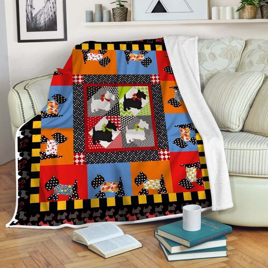 Scottish Terrier Sherpa Fleece Blanket 1