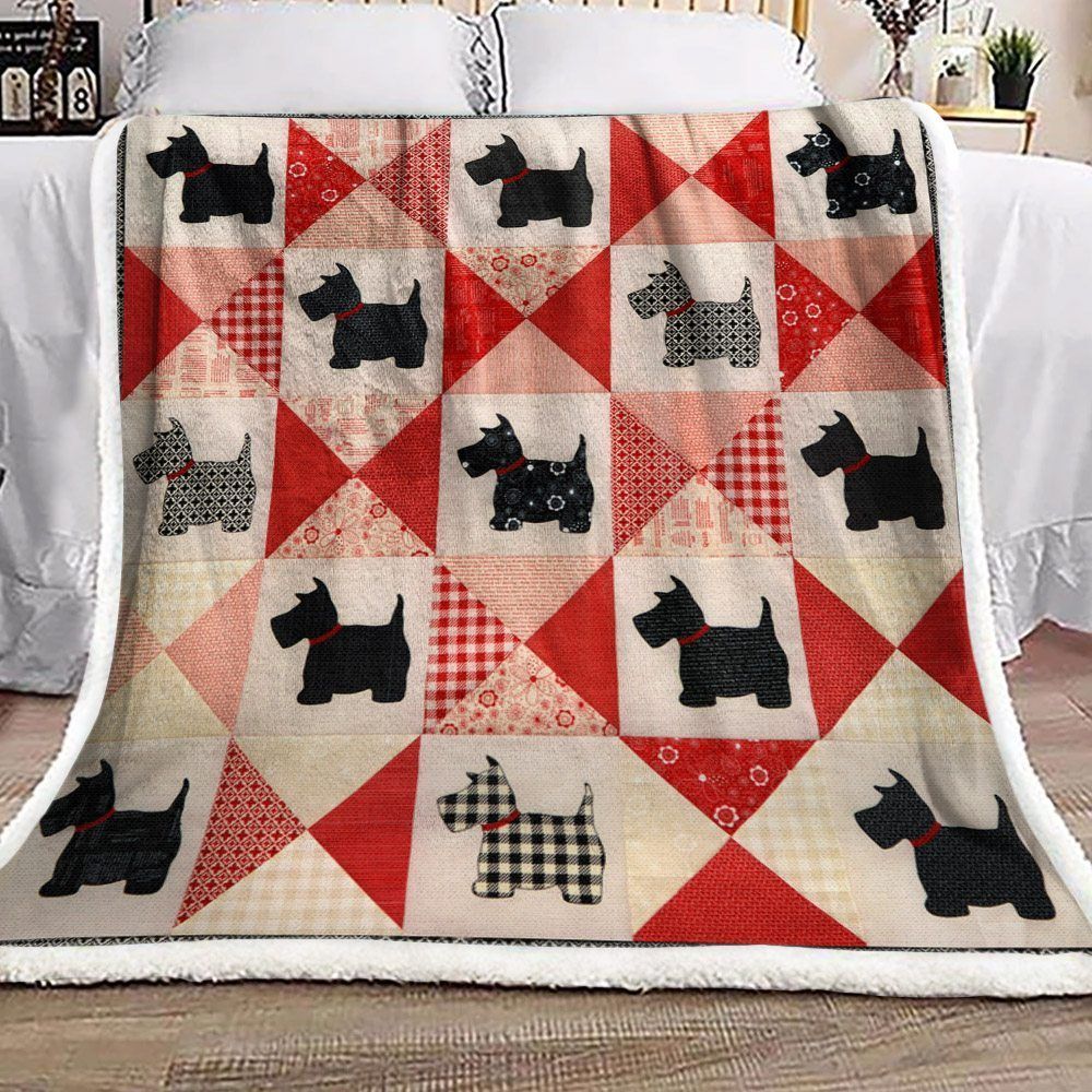 Scottish Terrier Sherpa Fleece Blanket