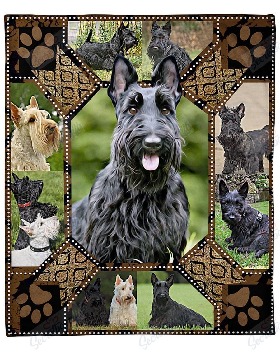 Scottish Terrier Happy Dog Fleece Blanket