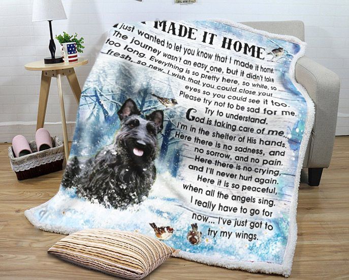 Scottish Terrier I Made It Home Sherpa Fleece Blanket