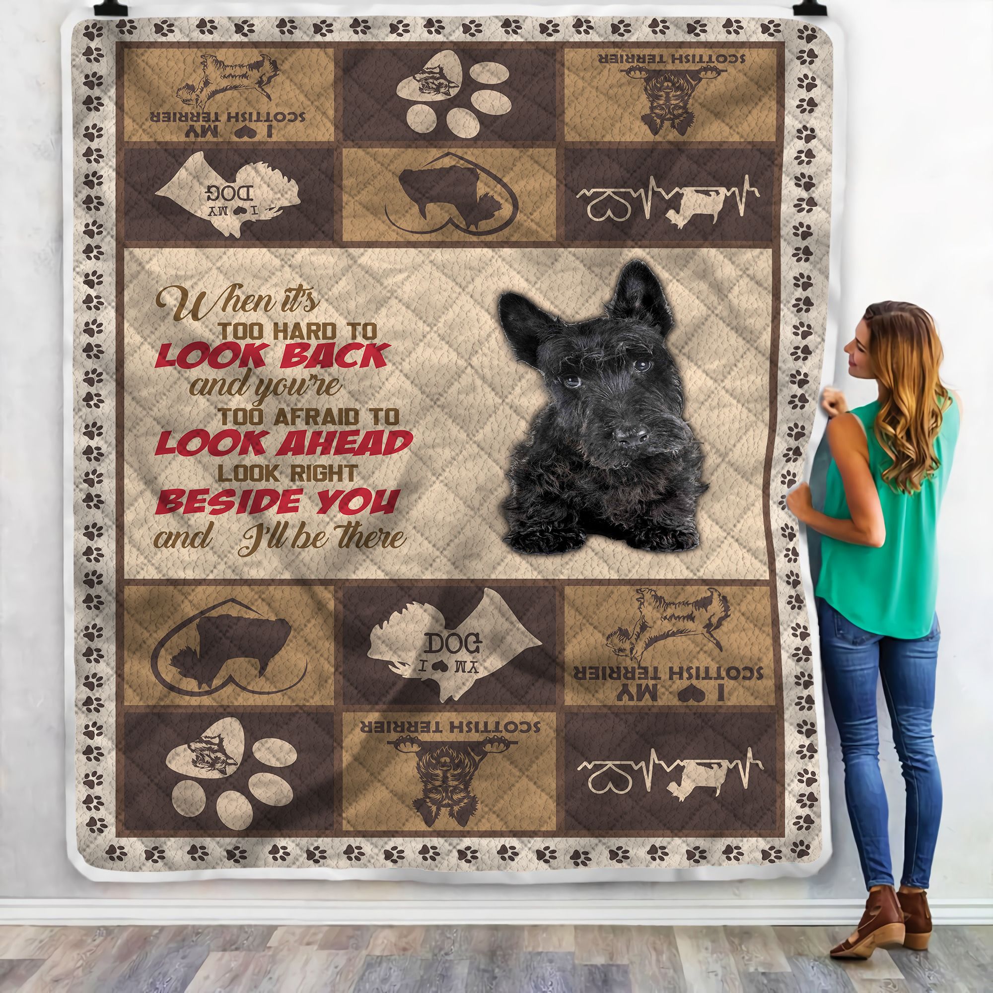 Scottish Terrier I Will Be There Womens Wallet Fleece Blanket