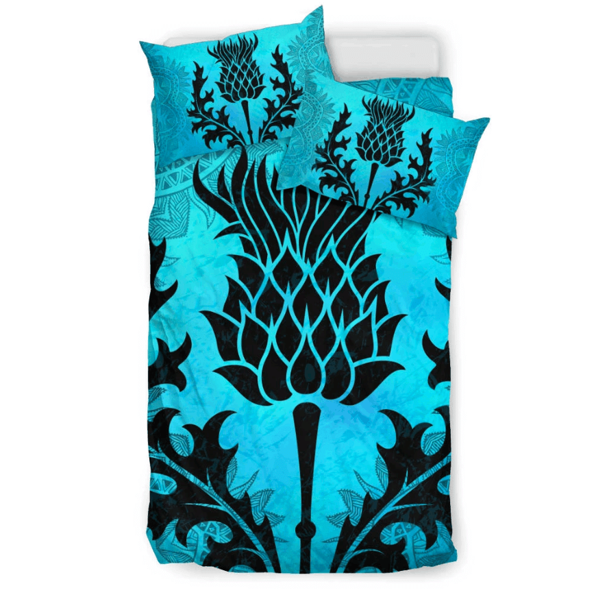 Scottish Thistle Turquoise Bedding Set