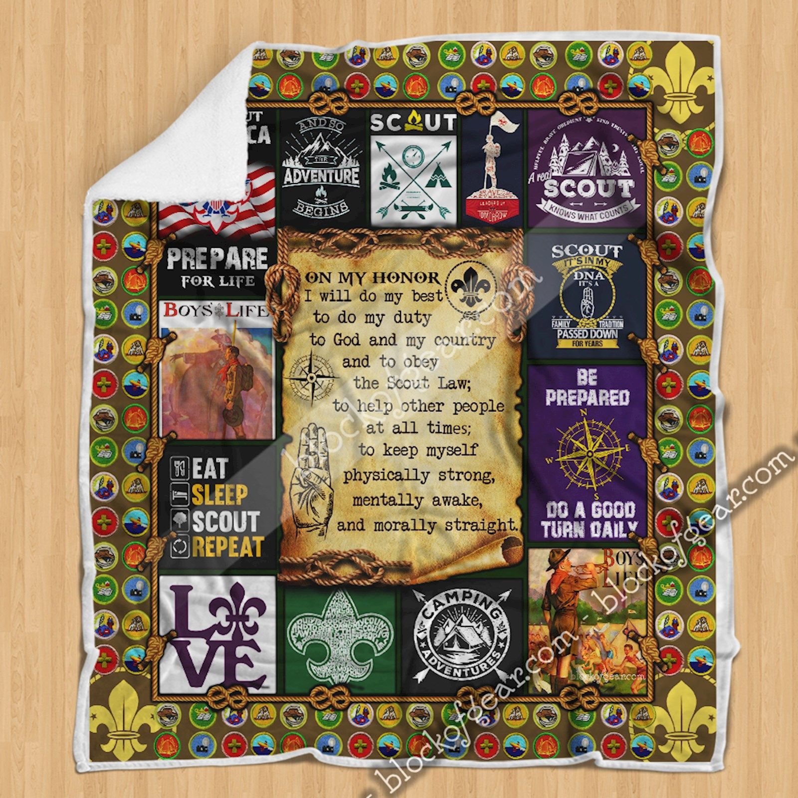 Scout Oath Sherpa Fleece Blanket