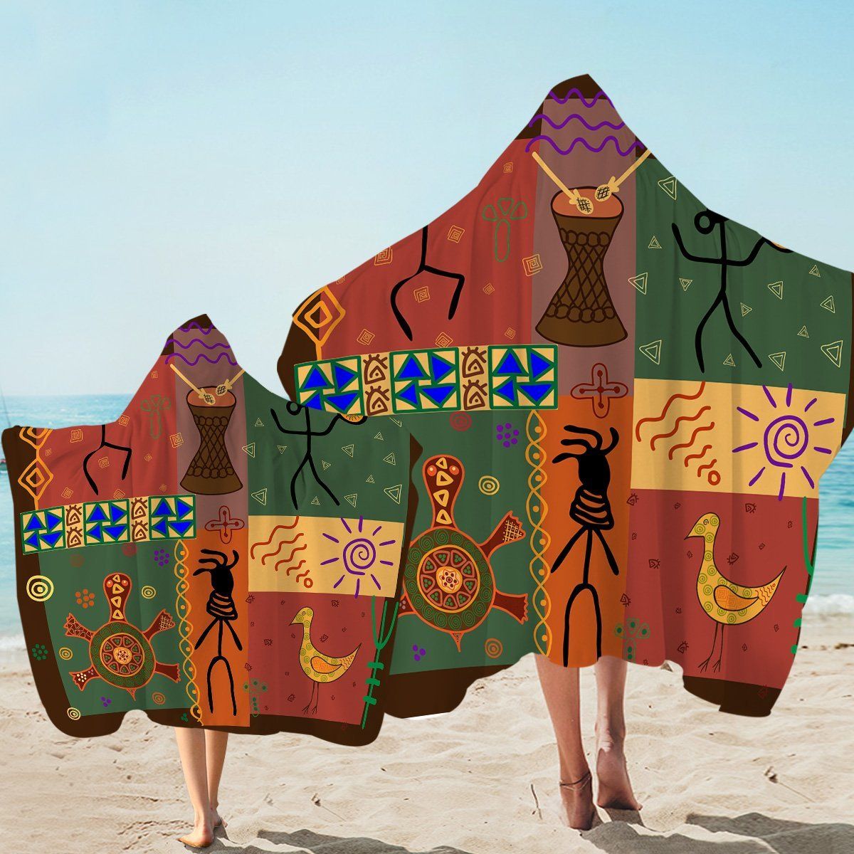 Scripture Like Pattern Printed Hooded Towel