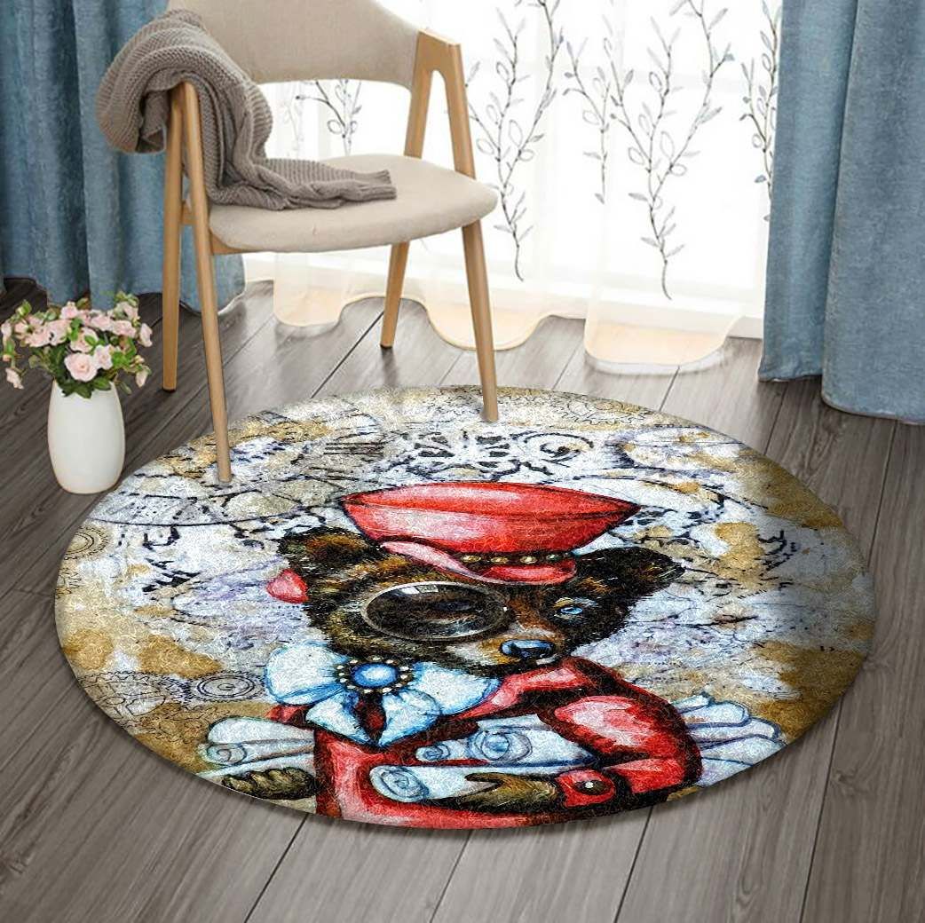 Scrolls Of England Round Carpet