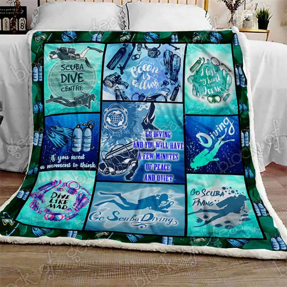 Scuba Diving Fleece Blanket