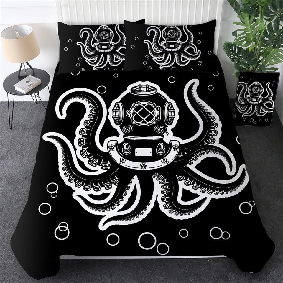Scuba Diving Octopus Bedding Set