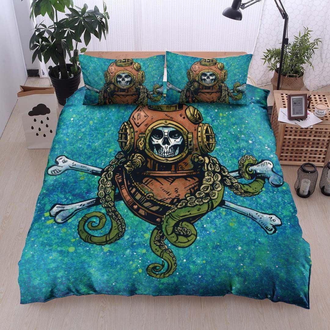 Scuba Diving Skull Bedding Set