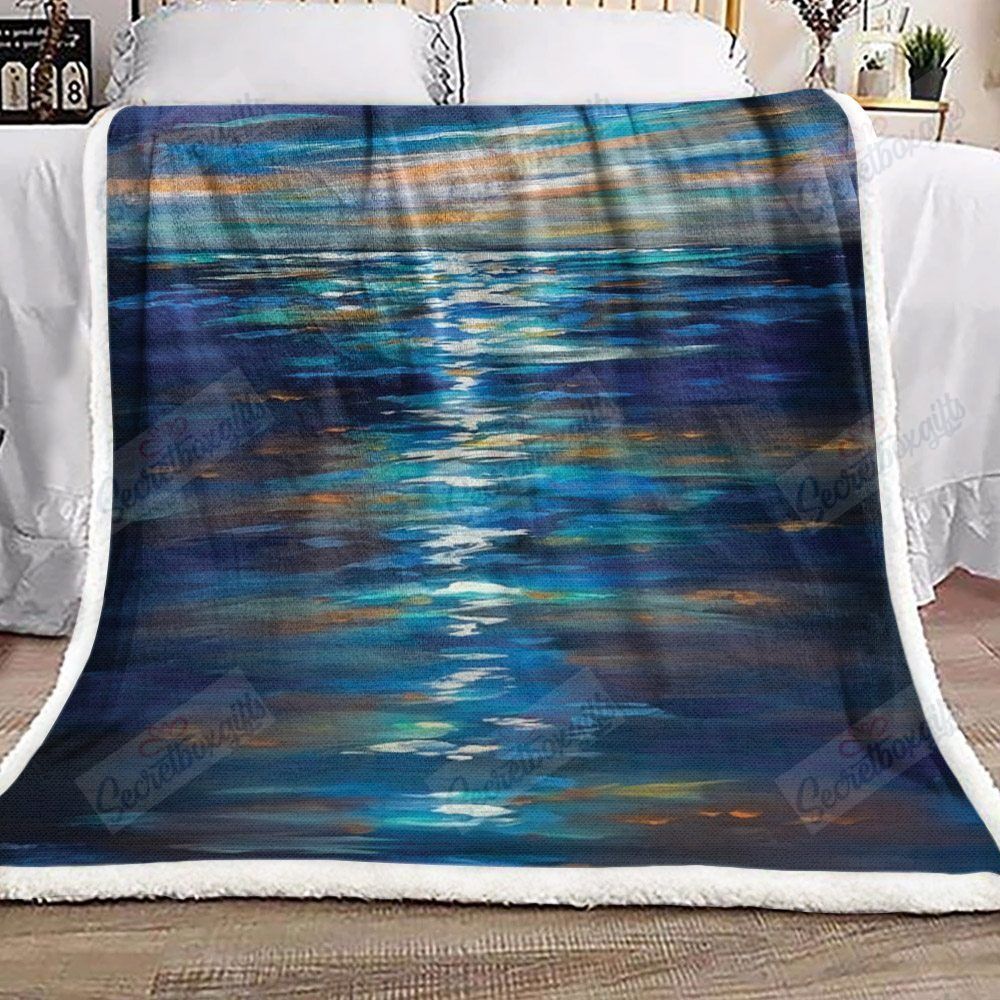 Sea And Sky Sunset Fleece Blanket