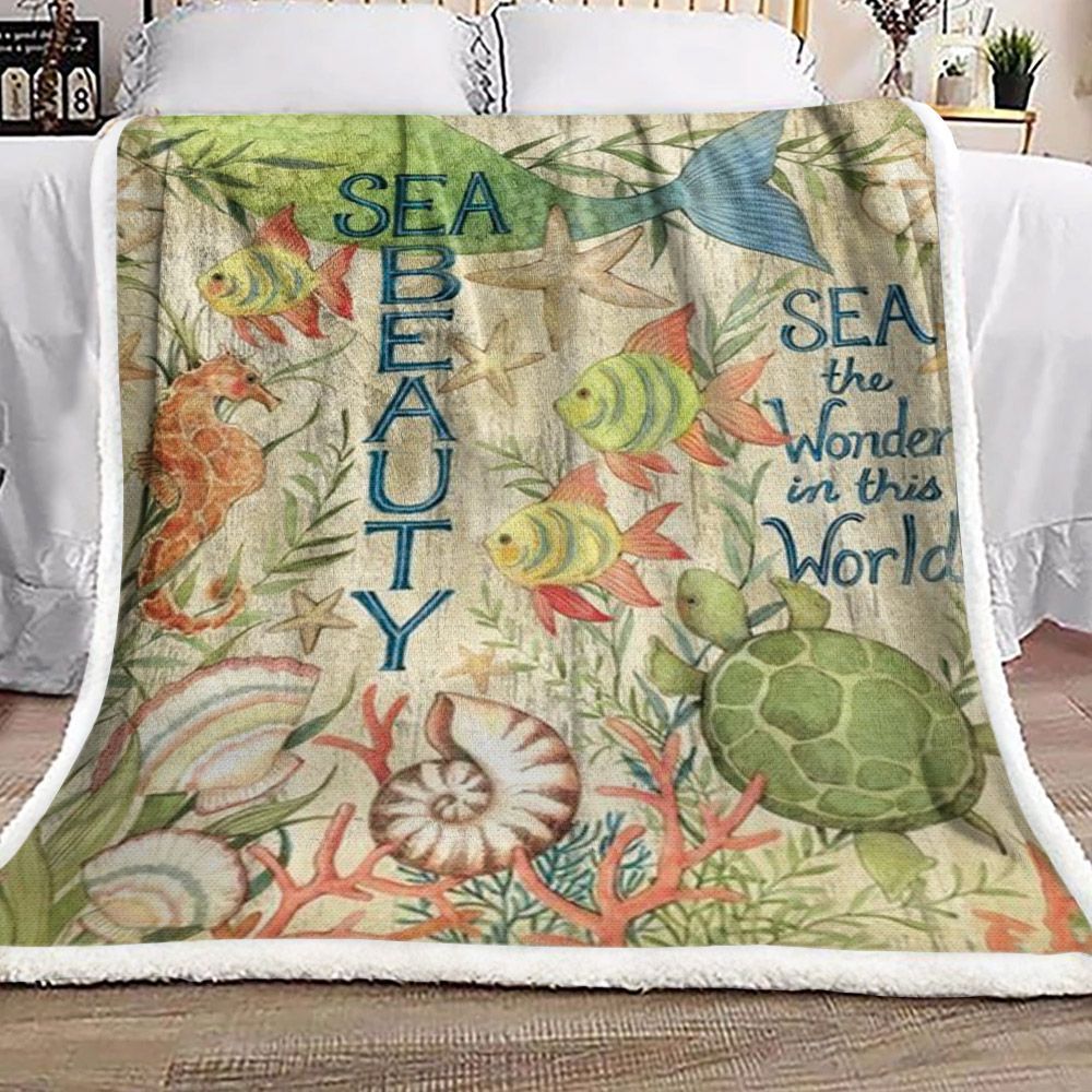 Sea Animals Sherpa Fleece Blanket