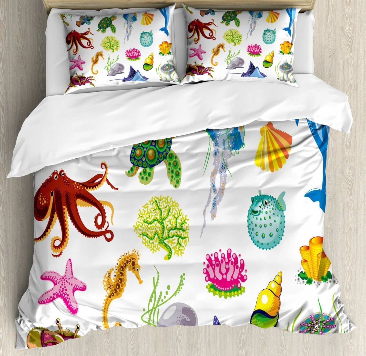 Sea Animals Octopus Fish Bedding Set