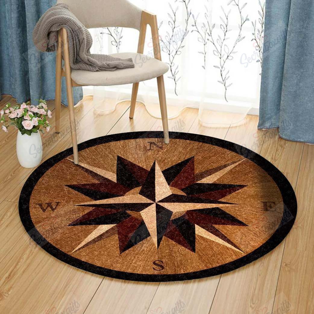Sea Compass Round Carpet