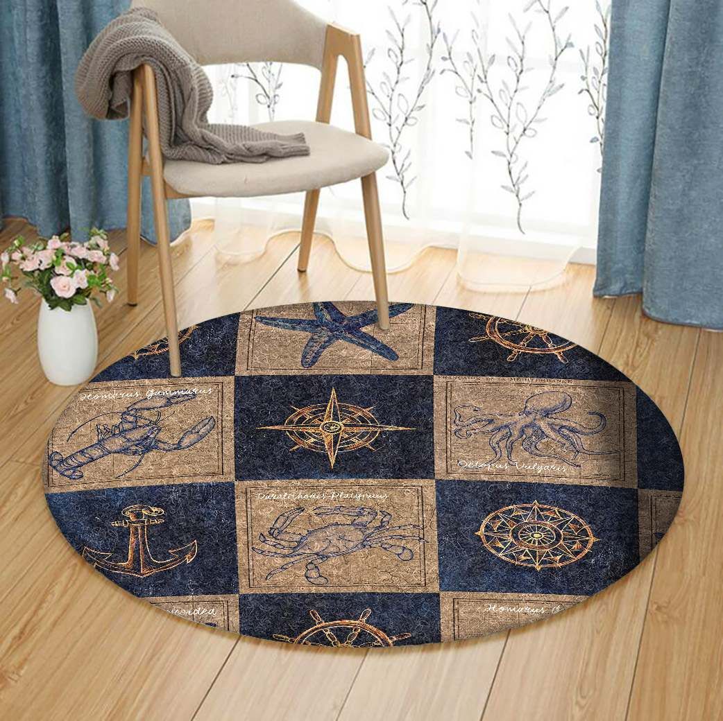 Sea Life Round Carpet