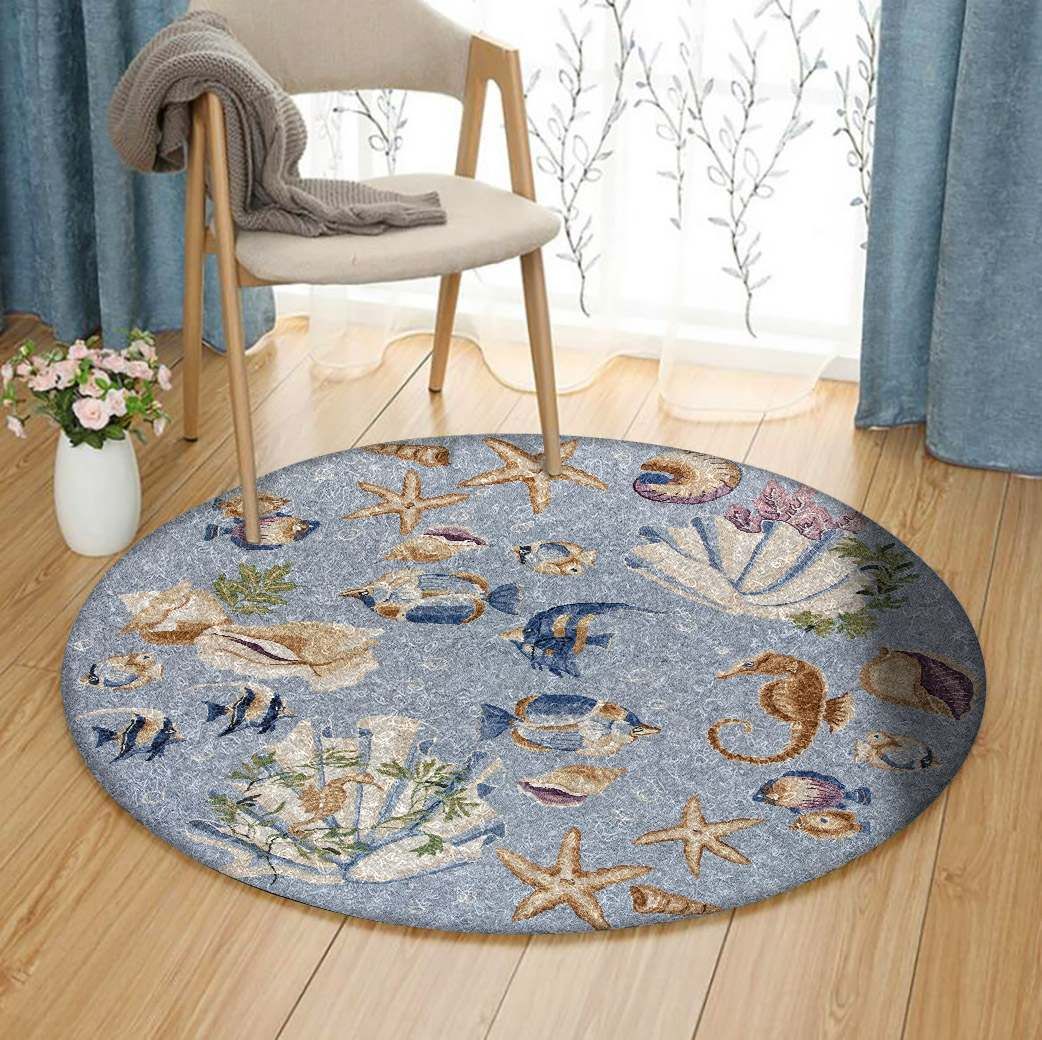 Sea Life Round Carpet
