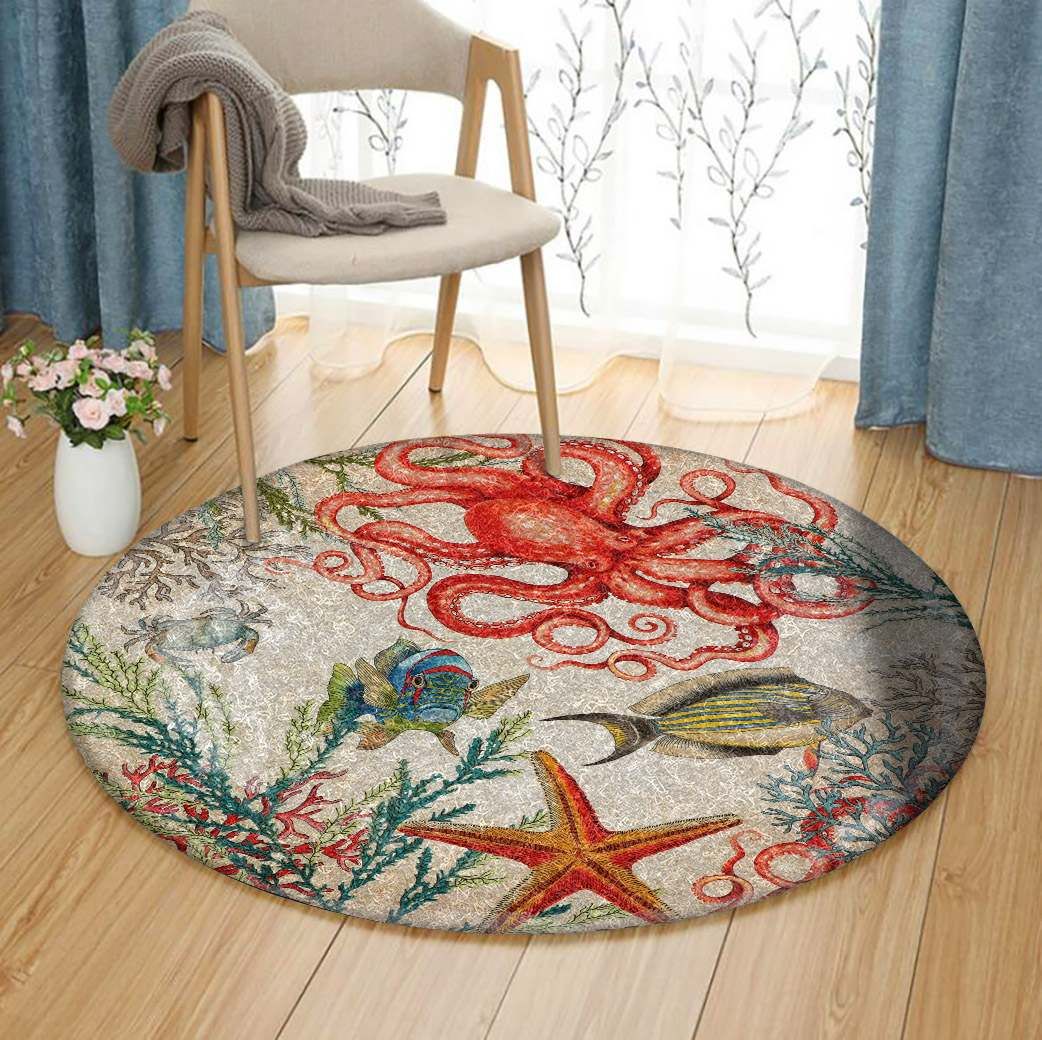 Sea Life Round Carpet