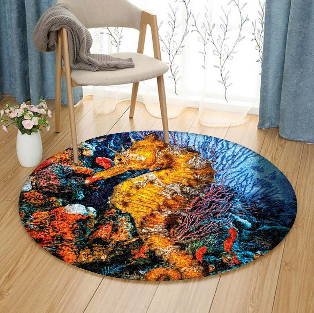 Sea Life Round Carpet
