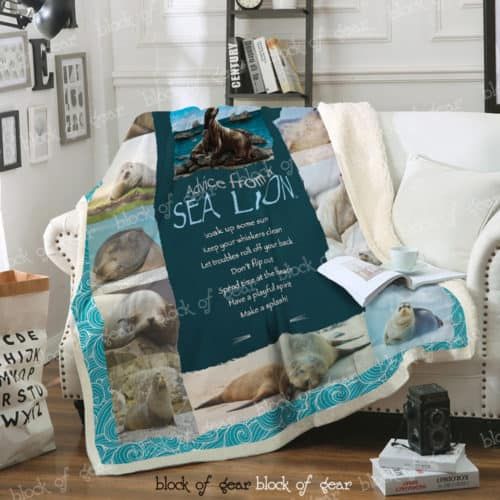 Sea Lion Sherpa Fleece Blanket