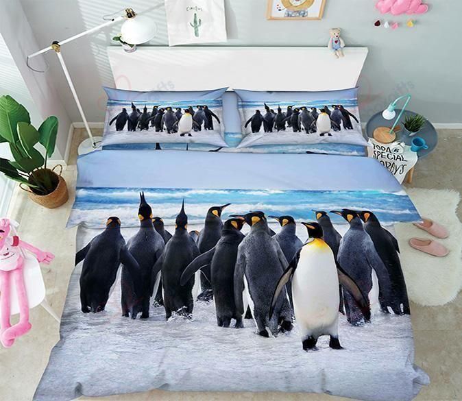 Sea Penguins Printed Bedding Set