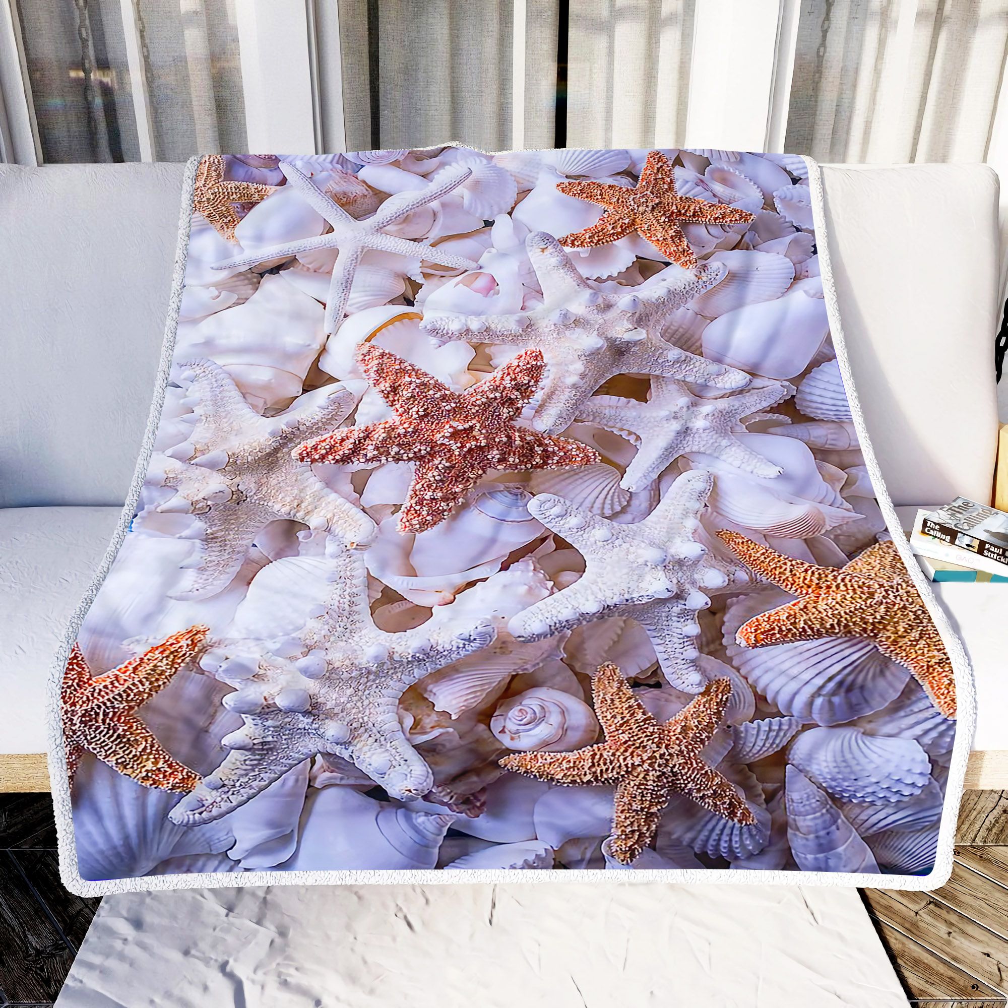 Sea Shells Shell Starfish Fleece Blanket