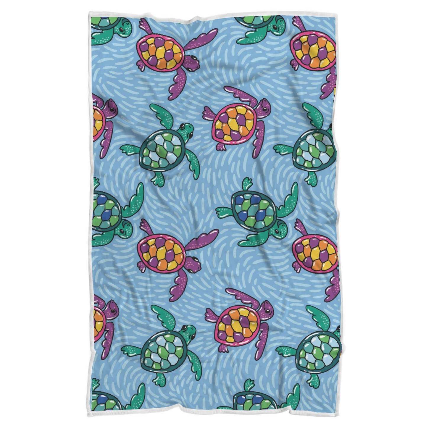 Sea Turtle Baby Pattern Sherpa Fleece Blanket
