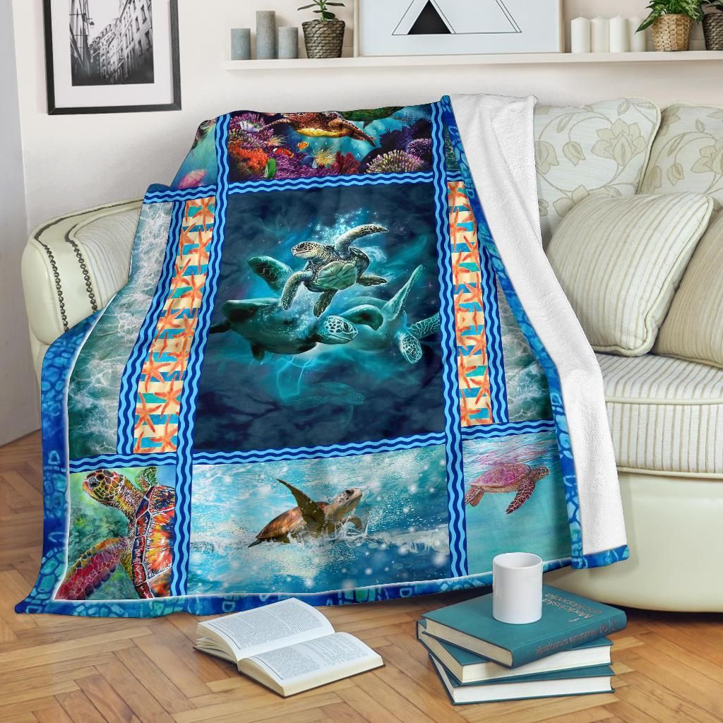 Sea Turtle Sherpa Fleece Blanket