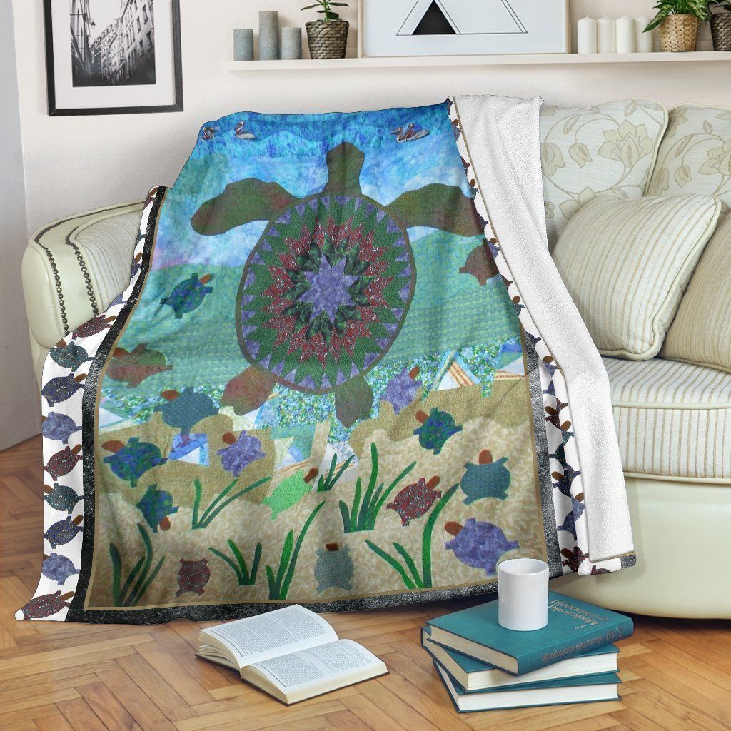 Sea Turtle Sherpa Fleece Blanket