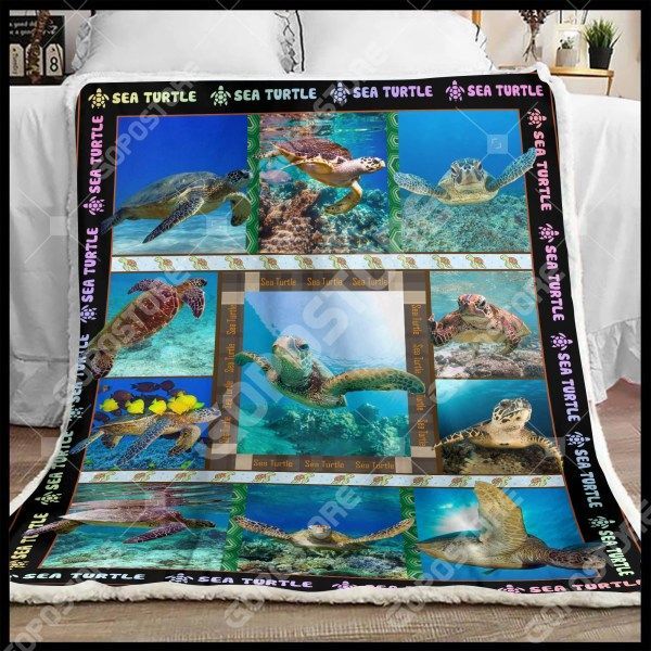 Sea Turtle Sherpa Fleece Blanket