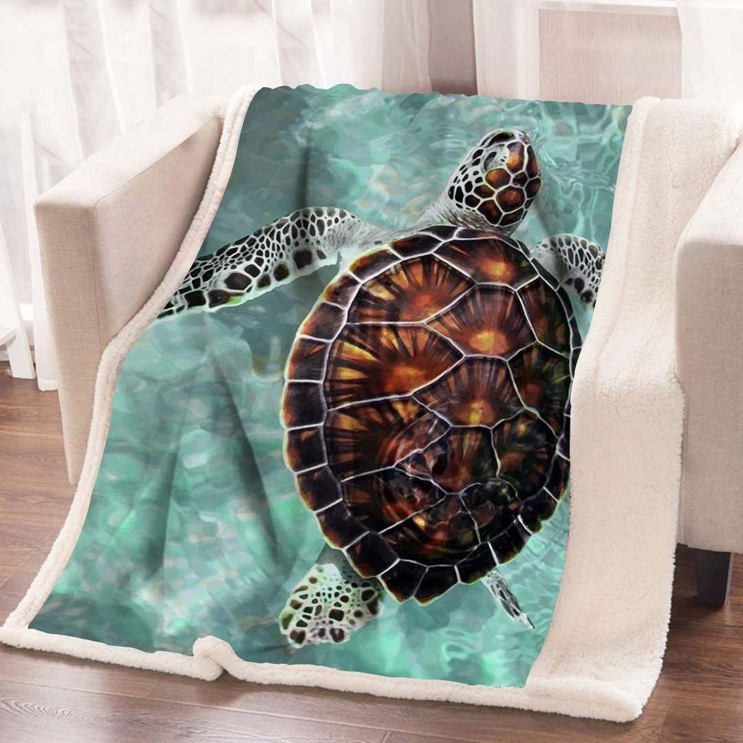 Sea Turtle Sherpa Fleece Blanket
