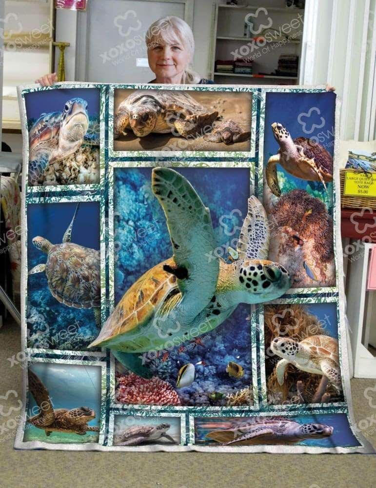 Sea Turtle Sherpa Fleece Blanket