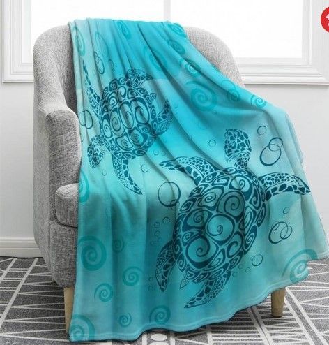Sea Turtle Sherpa Fleece Blanket
