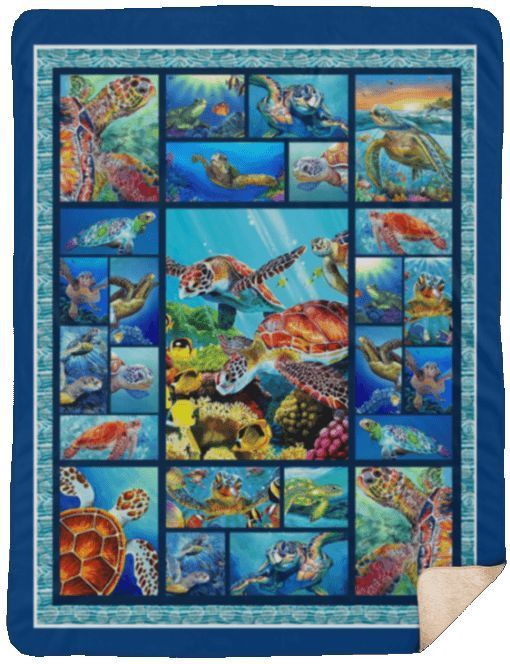 Sea Turtle Sherpa Fleece Blanket