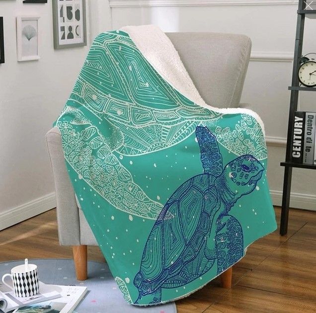 Sea Turtle Sherpa Fleece Blanket