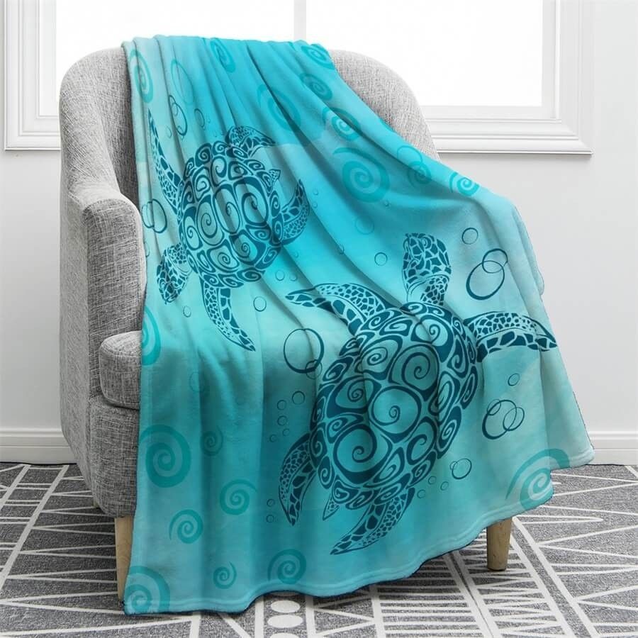 Sea Turtle Sherpa Fleece Blanket