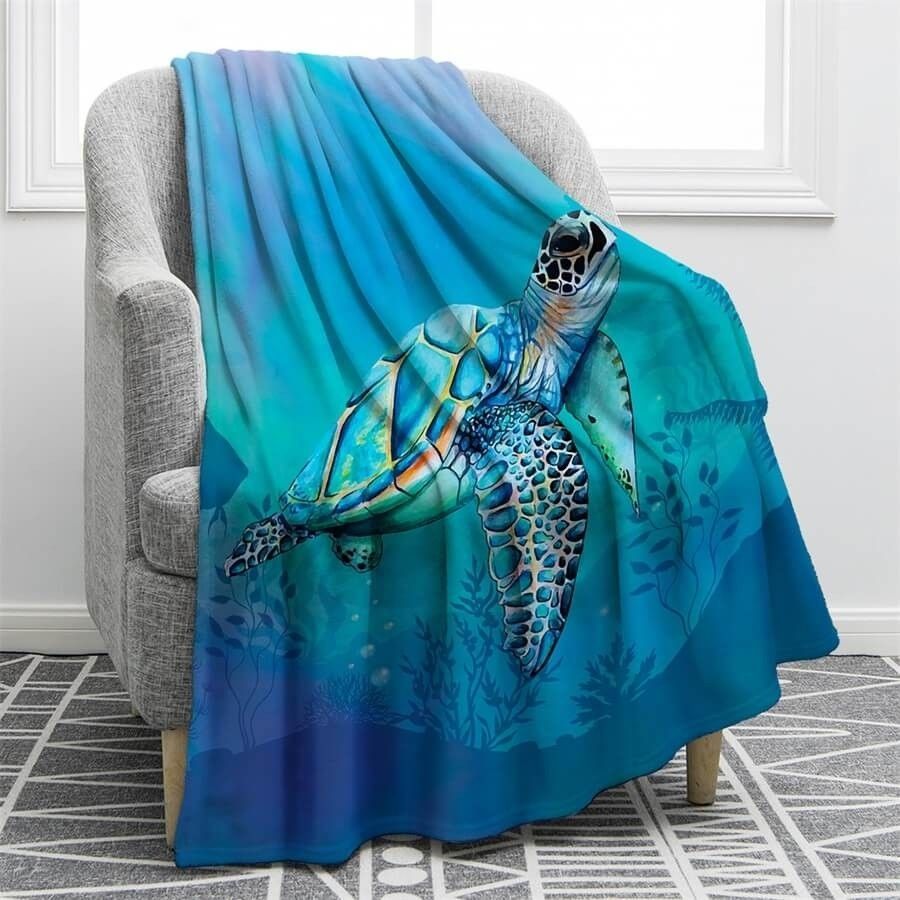 Sea Turtle Sherpa Fleece Blanket