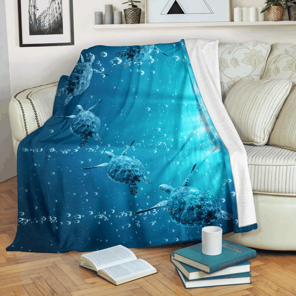 Sea Turtle Sherpa Fleece Blanket