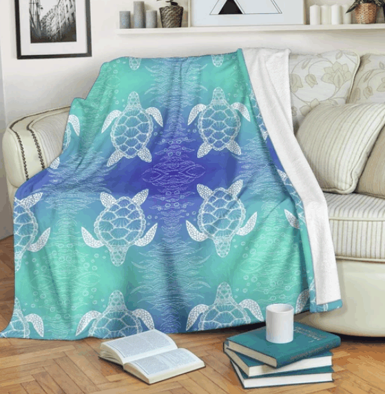 Sea Turtle Sherpa Fleece Blanket