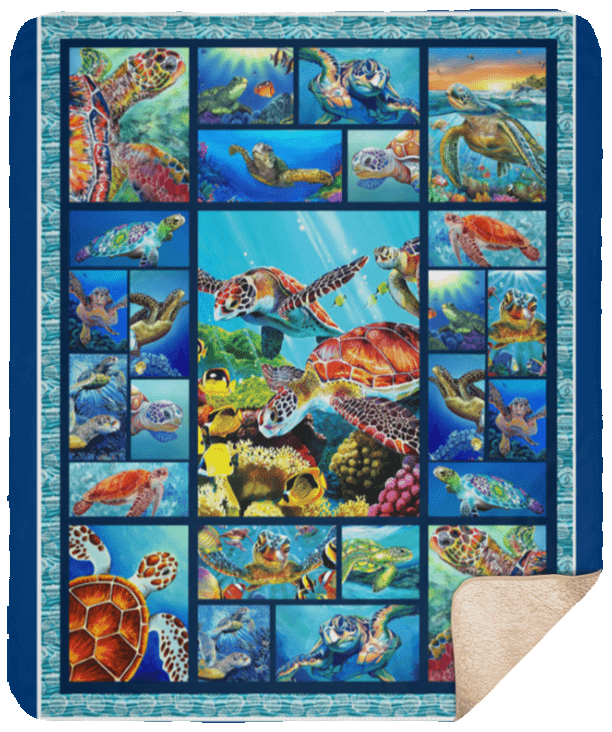 Sea Turtle Sherpa Fleece Blanket