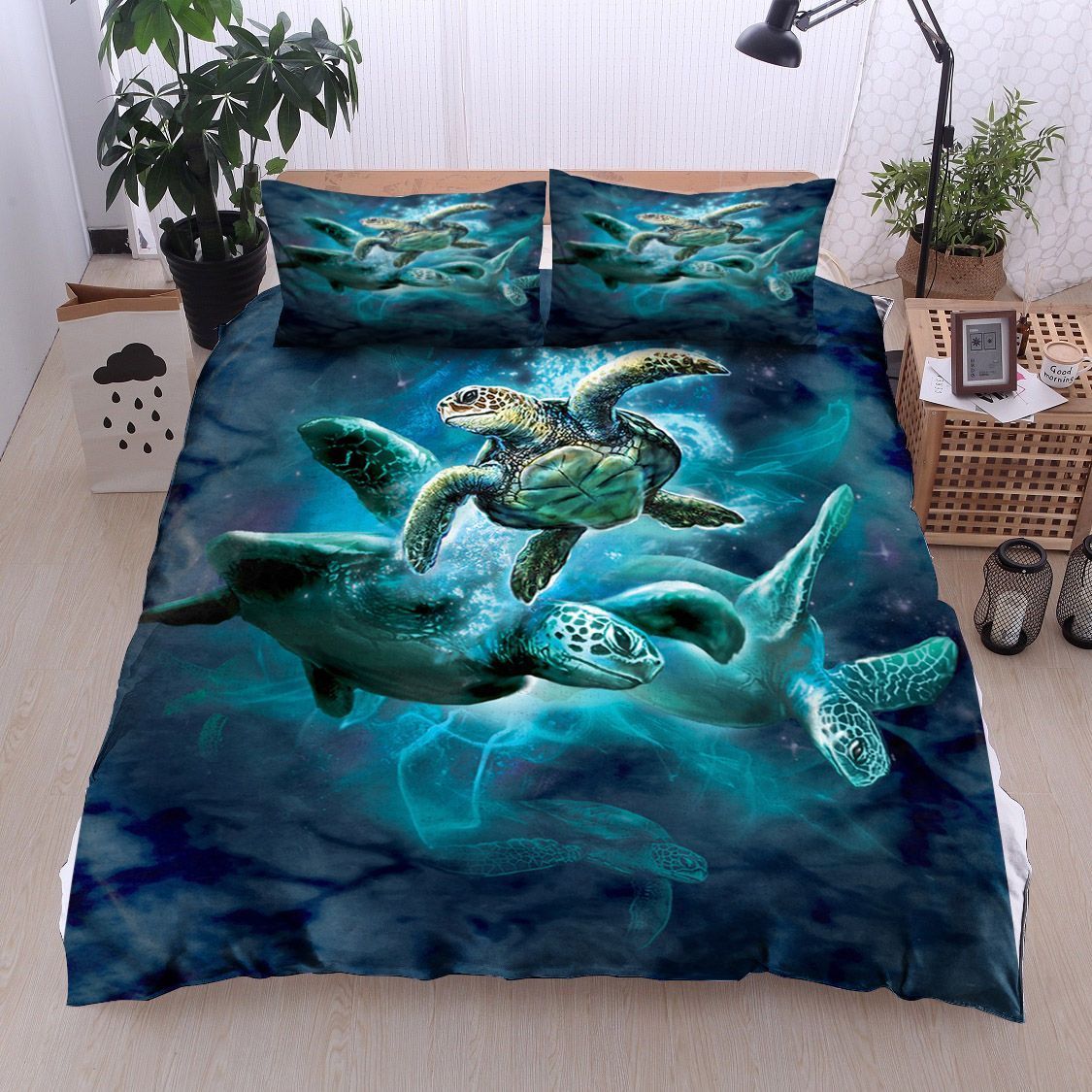 Sea Turtle Collage Bedding Set