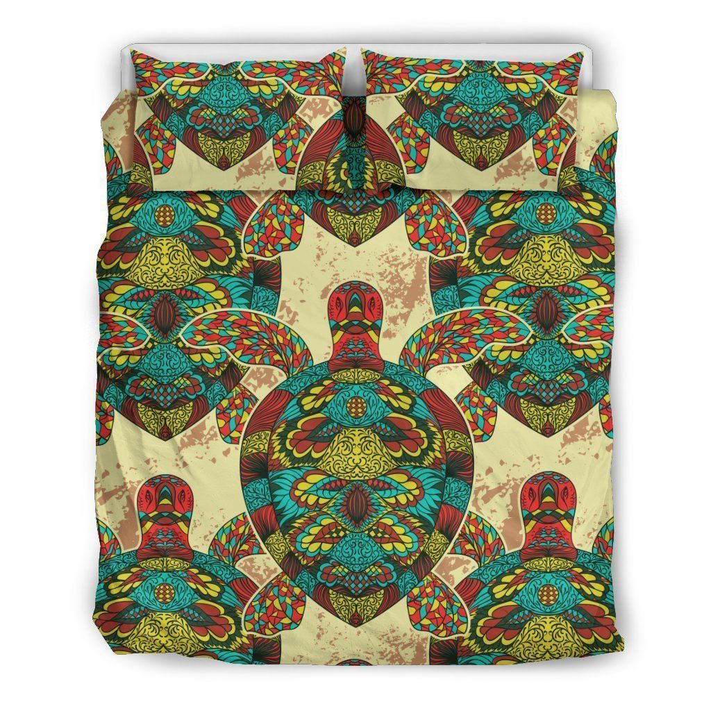 Sea Turtle Colorful Tribal Bedding Set