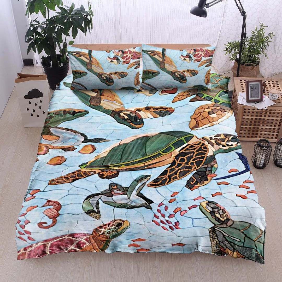 Sea Turtle Family In Ocean Bedding Set