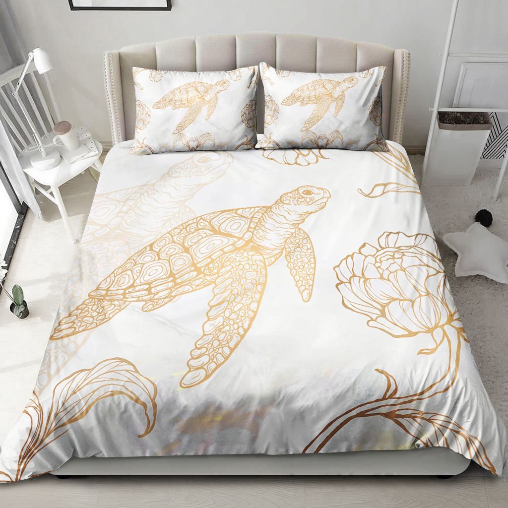 Sea Turtle Flower Royal Bedding Set