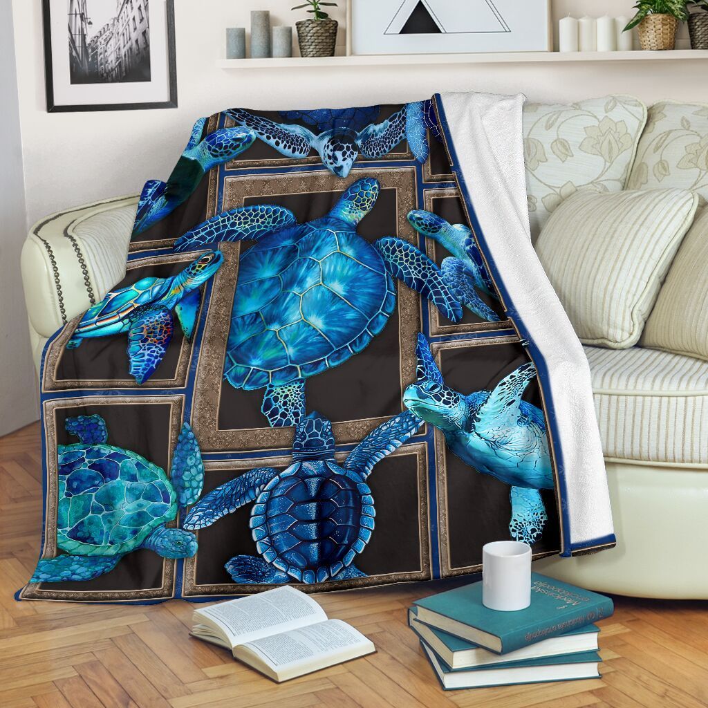 Sea Turtle God Sherpa Fleece Blanket