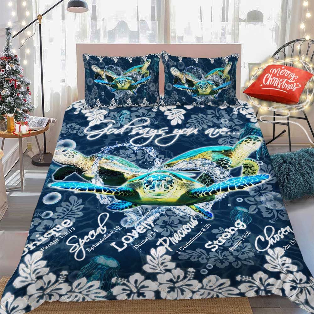 Sea Turtle God Says You Are Bedding Set