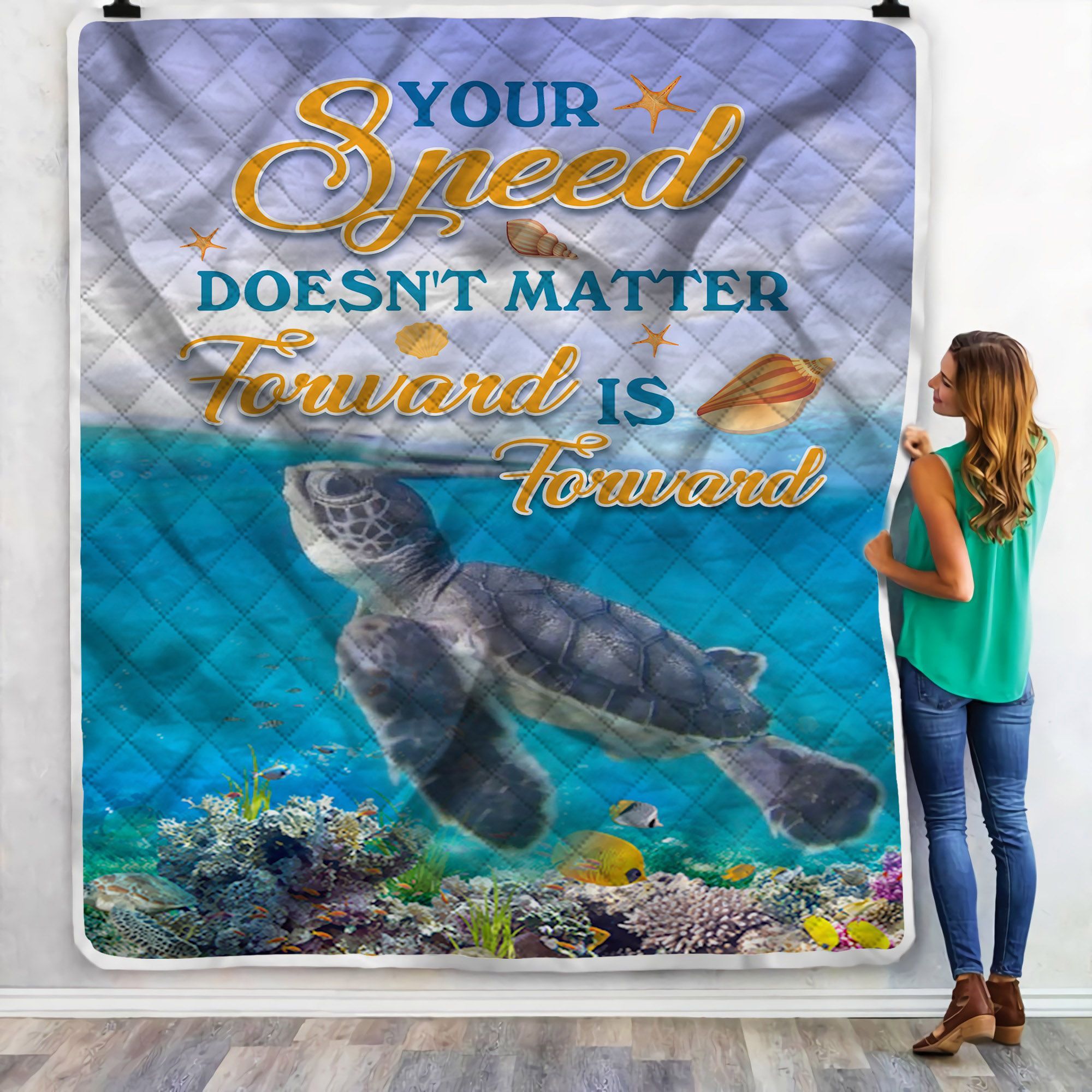 Sea Turtle Sherpa Fleece Blanket