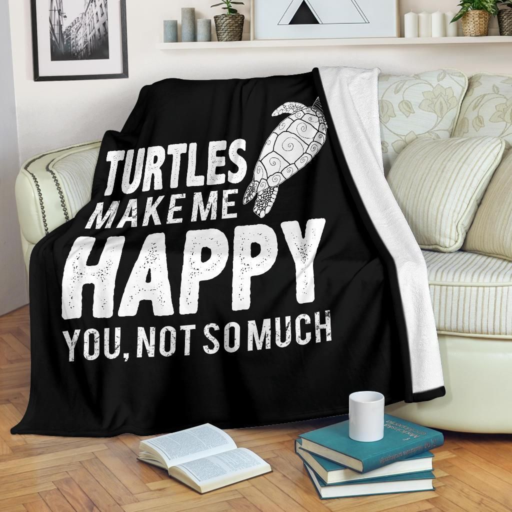 Sea Turtle Happy Sherpa Fleece Blanket