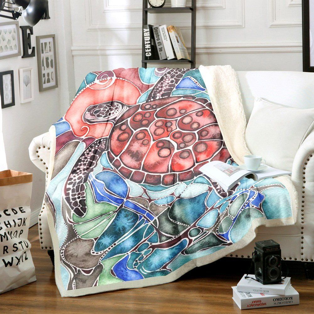 Sea Turtle Sherpa Fleece