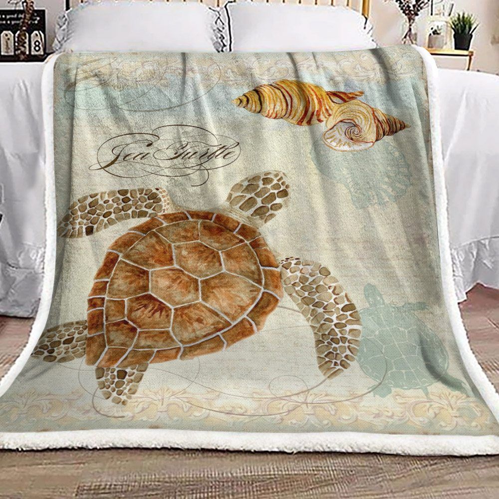 Sea Turtle Sherpa Fleece Blanket